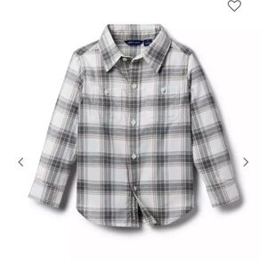 Janie and Jack Gray Plaid Button Down Shirt